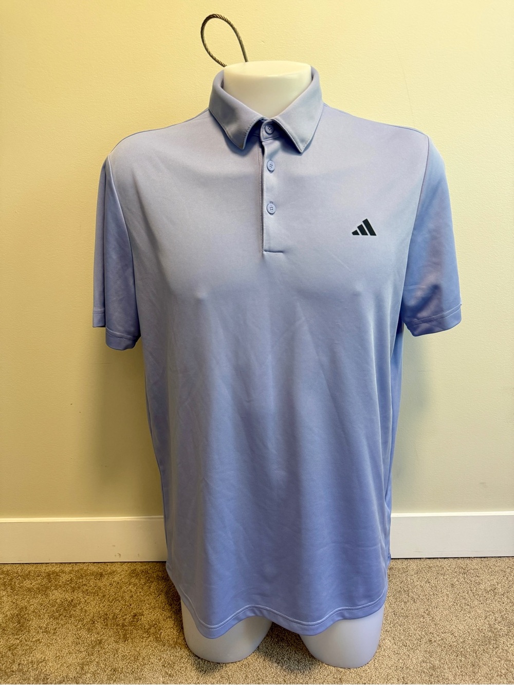 adidas Light Blue Men's Golf Polo with Subtle Logo